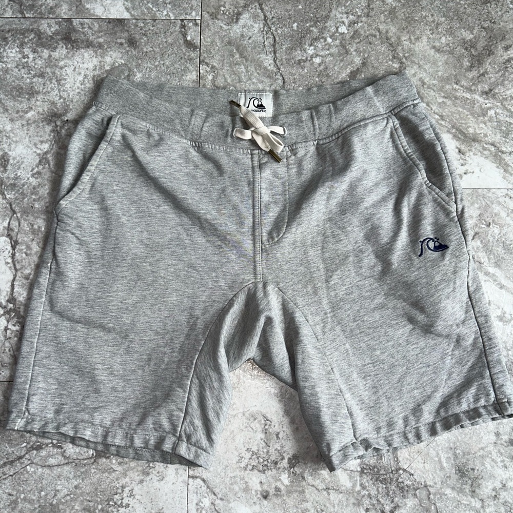 Quiksilver Men's "Easy Day" Heather Grey Elastic Waist DrawString Sweat Shorts S